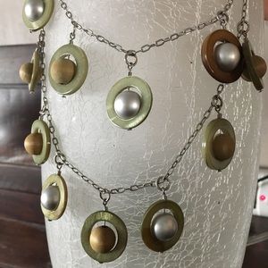 Sterling dual statement necklace